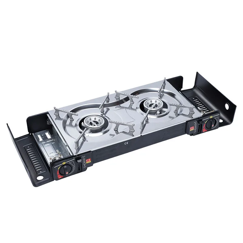 Custom Estufa De Multifunction Windproof Outdoor Barbecue Kitchen Cooking Cooker Portable Butane 2 Burner Camping Gas Stove
Custom Estufa De Multifunction Windproof Outdoor Barbecue Kitchen Cooking Cooker Portable Butane 2 Burner Camping Gas Stove