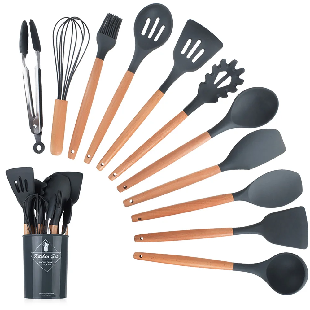 Durable Practical Heat Resistant Silicone Kitchenware Kitchen Tool Cookware Sets Wooden Handle Wooden Handle Durable Practical
Durable Practical Heat Resistant Silicone Kitchenware Kitchen Tool Cookware Sets Wooden Handle Wooden Handle Durable Practical