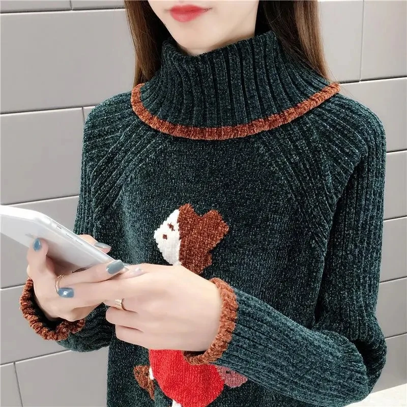 New Turtleneck Sweater Autumn Winter Knitted Jumper Women's Sweaters Casual Loose Long Sleeve Jacket Pullovers Female Y733
New Turtleneck Sweater Autumn Winter Knitted Jumper Women's Sweaters Casual Loose Long Sleeve Jacket Pullovers Female Y733