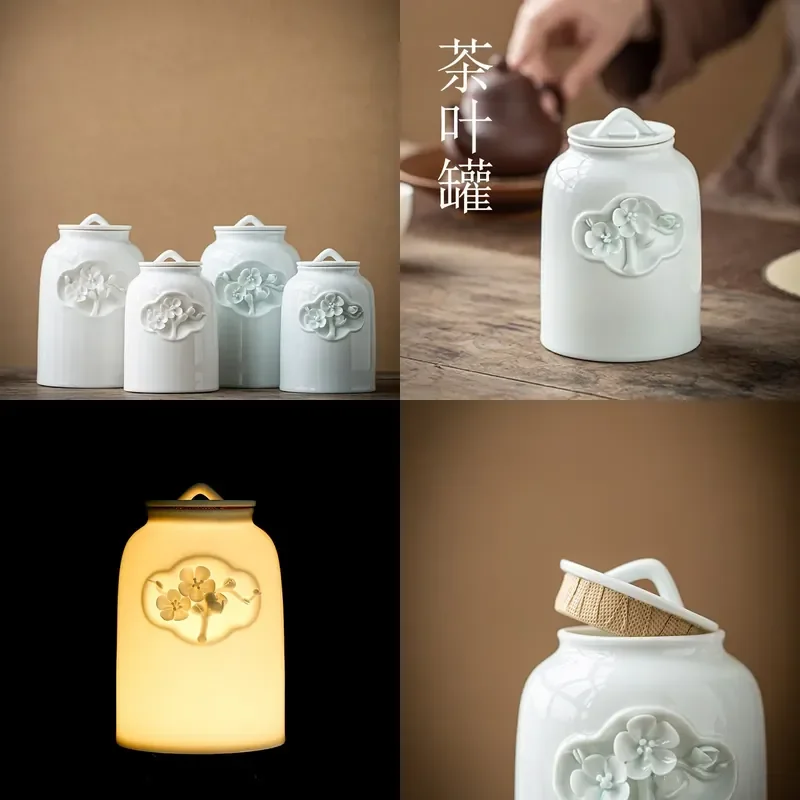 【CHIMU HOME】 Handmade Plum Pot Porcelain Sealed Storage Canister Moisture-proof Caddy for All Types
【CHIMU HOME】 Handmade Plum Pot Porcelain Sealed Storage Canister Moisture-proof Caddy for All Types