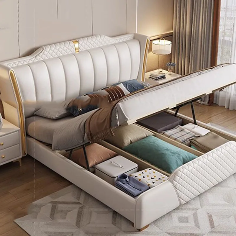 Living Room Modern Whitr Double Bed King High End Luxury Frame Double Bed Girl Sleeping Women Muebles Entrance Hall Furniture
Living Room Modern Whitr Double Bed King High End Luxury Frame Double Bed Girl Sleeping Women Muebles Entrance Hall Furniture