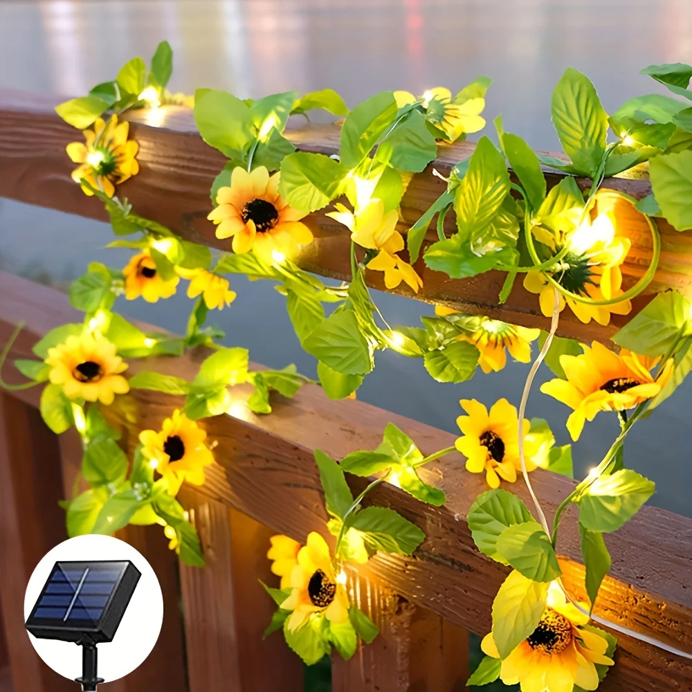 Solar-Powered Sunflower Vine Lights Realistic Outdoor Waterproof Garden Decor for Patio Balcony Yard Solar Flower String Light
Solar-Powered Sunflower Vine Lights Realistic Outdoor Waterproof Garden Decor for Patio Balcony Yard Solar Flower String Light