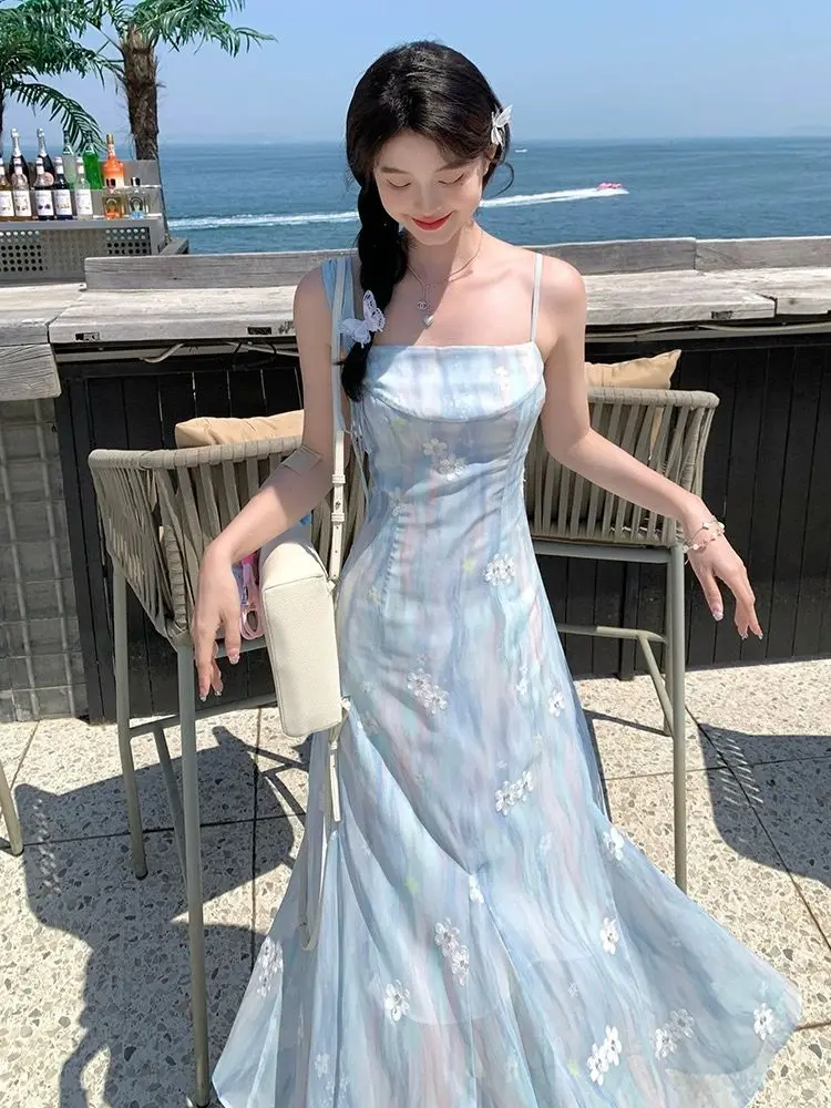 Summer Elegant Blue Chiffon Midi Dress Women Beach Casual Embroidery Floral One Piece Dress Korean Fashion Evening Party Vintage
Summer Elegant Blue Chiffon Midi Dress Women Beach Casual Embroidery Floral One Piece Dress Korean Fashion Evening Party Vintage