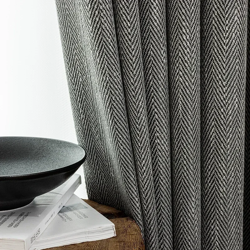 Nordic Simple Herringbone Pattern Cotton and Linen Curtains Thickened Blackout Window Curtains for Bedroom Living Room Custom
Nordic Simple Herringbone Pattern Cotton and Linen Curtains Thickened Blackout Window Curtains for Bedroom Living Room Custom