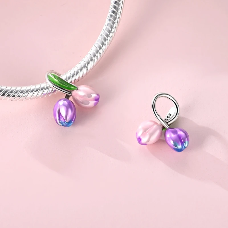 Hot Sale Glazed Tulip Bead 925 Sterling Silver Dangle Pendant Fit Bangle Bracelet Necklace DIY Jewelry
Hot Sale Glazed Tulip Bead 925 Sterling Silver Dangle Pendant Fit Bangle Bracelet Necklace DIY Jewelry