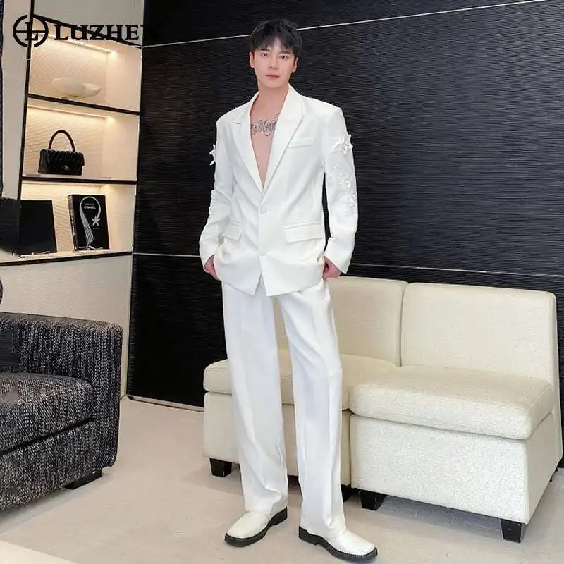 LUZHEN 2025 Spring New Transparent Splicing Embroidered Design Blazers Two-piece Sets Men's Trendy High Street Suit Pants LZ1814
LUZHEN 2025 Spring New Transparent Splicing Embroidered Design Blazers Two-piece Sets Men's Trendy High Street Suit Pants LZ1814