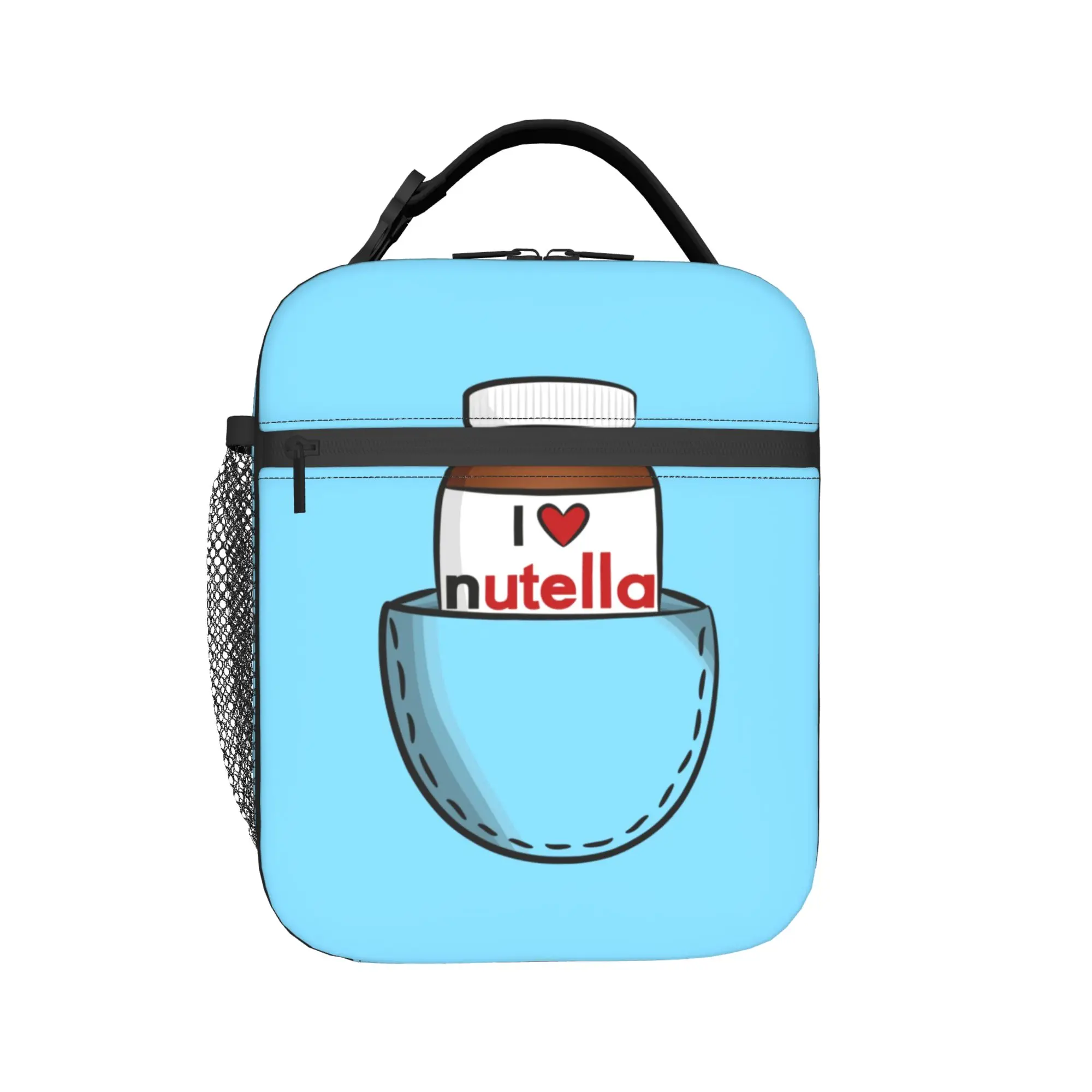 Custom Pocket Nutella Insulated Lunch Bag for Women Men Resuable Thermal Cooler Bento Box School
Custom Pocket Nutella Insulated Lunch Bag for Women Men Resuable Thermal Cooler Bento Box School