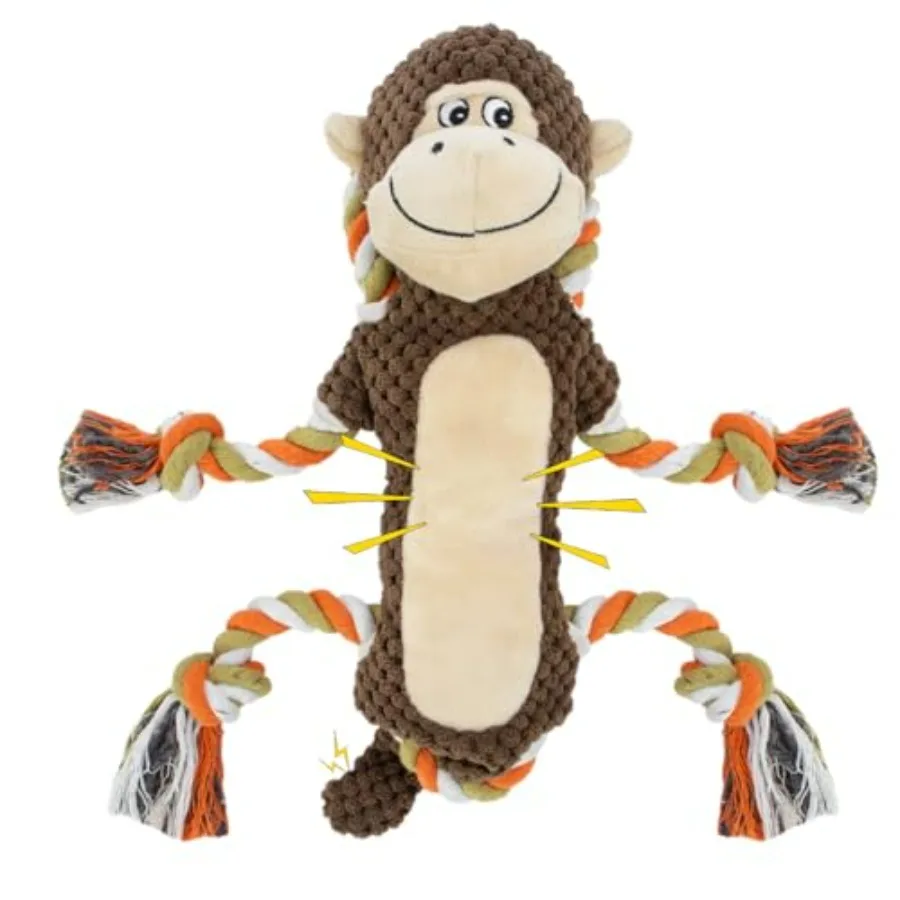 Squeaky Monkey Dog Toys for Large Dogs, Dog Monkey Toy, Dog chew Toys, Interactive Toys, Stuffed Plush Puppy Toy with Crinkle P
Squeaky Monkey Dog Toys for Large Dogs, Dog Monkey Toy, Dog chew Toys, Interactive Toys, Stuffed Plush Puppy Toy with Crinkle P
