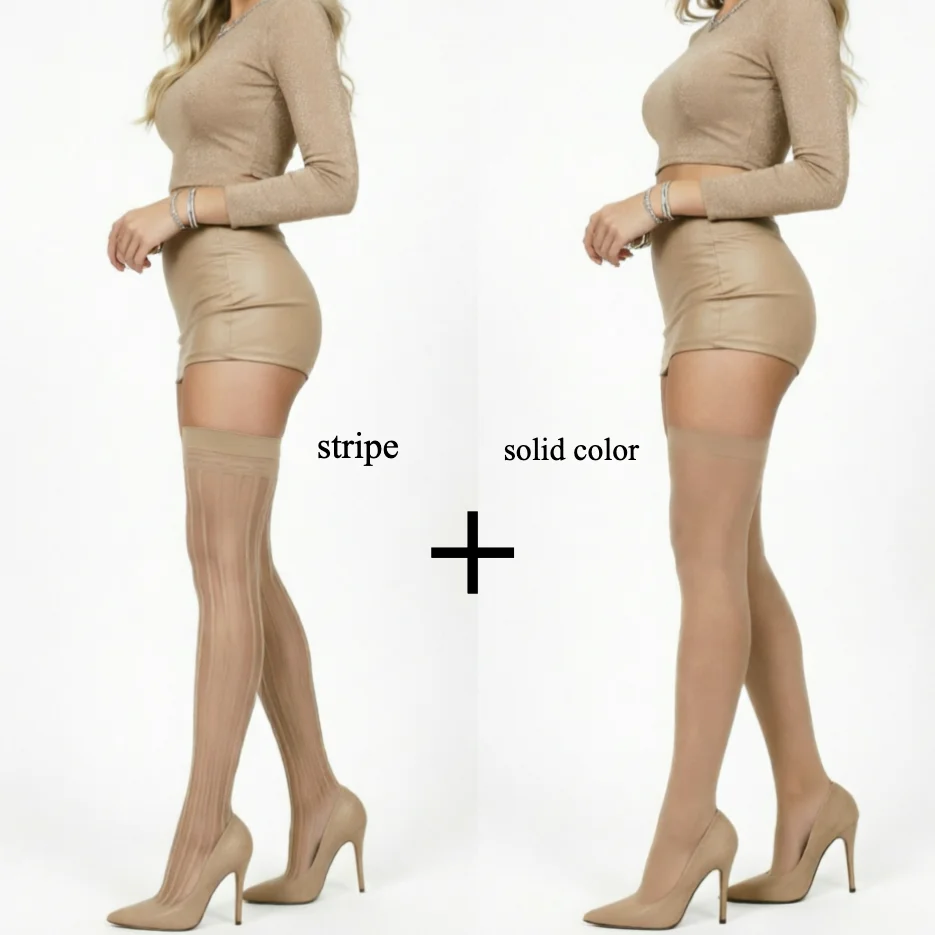 Queen Beige Ultra-thin Stockings Transparent Women's Stockings Striped Solid Color Pattern Sheer Silky Long Socks Female Hosiery
Queen Beige Ultra-thin Stockings Transparent Women's Stockings Striped Solid Color Pattern Sheer Silky Long Socks Female Hosiery