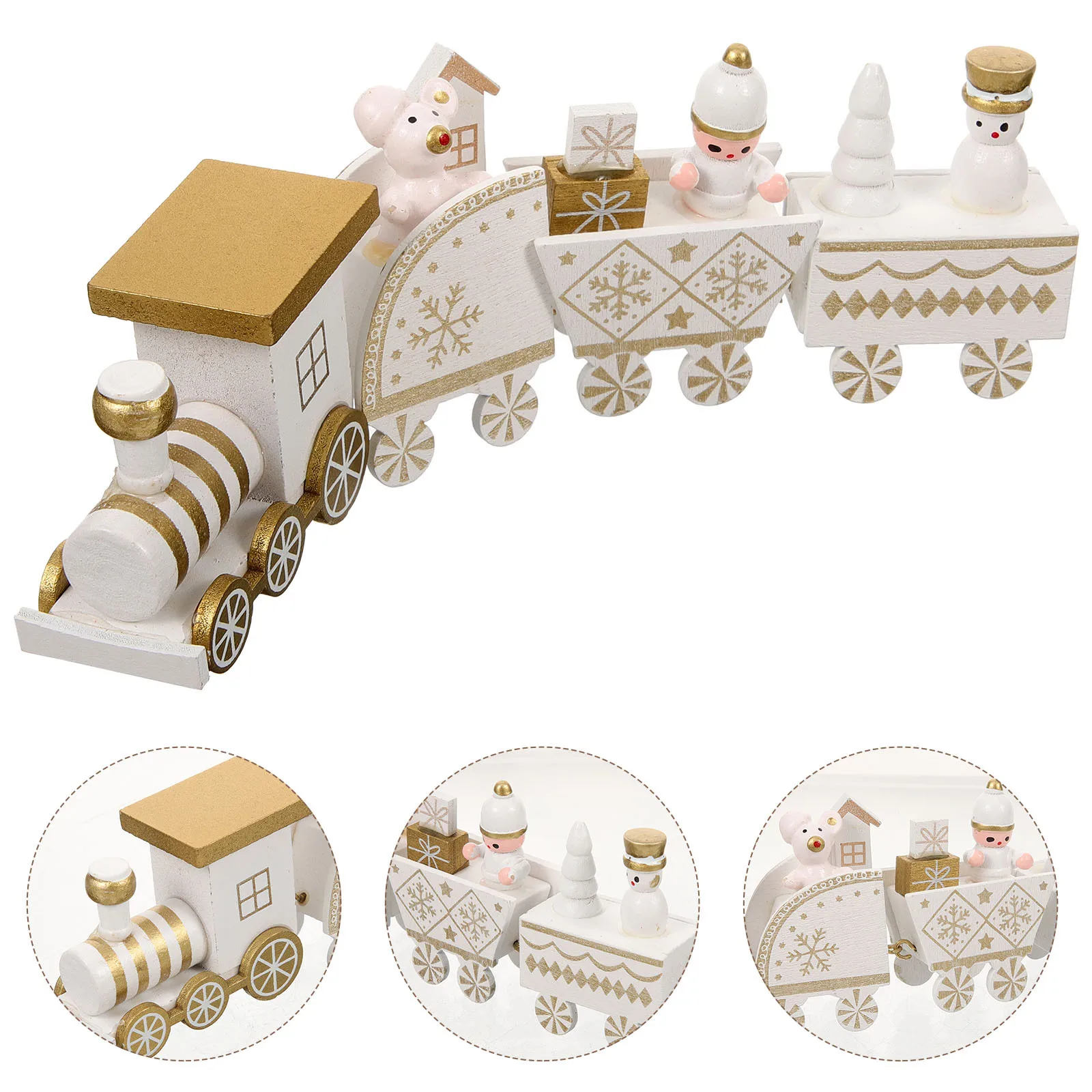 Wooden Train Shape Ornament Christmas Decor with Four Carriages Festive Desktop Adornment for Showcase Table Display
Wooden Train Shape Ornament Christmas Decor with Four Carriages Festive Desktop Adornment for Showcase Table Display