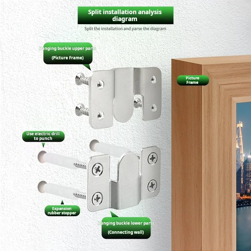 Stainless Steel Photo Frame Hanging Buckle Cross Stitch Wedding Photo Concealed Installation Hanging Code Mirror Buckle
Stainless Steel Photo Frame Hanging Buckle Cross Stitch Wedding Photo Concealed Installation Hanging Code Mirror Buckle