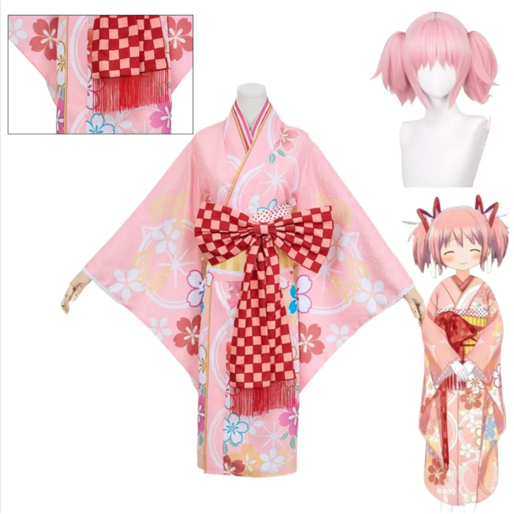 Puella Magi Madoka Magica Madoka Kaname Cosplay Floral Sakura Pink Kimono Cute Women Halloween Comic Con Carnival Stage Outfit
Puella Magi Madoka Magica Madoka Kaname Cosplay Floral Sakura Pink Kimono Cute Women Halloween Comic Con Carnival Stage Outfit