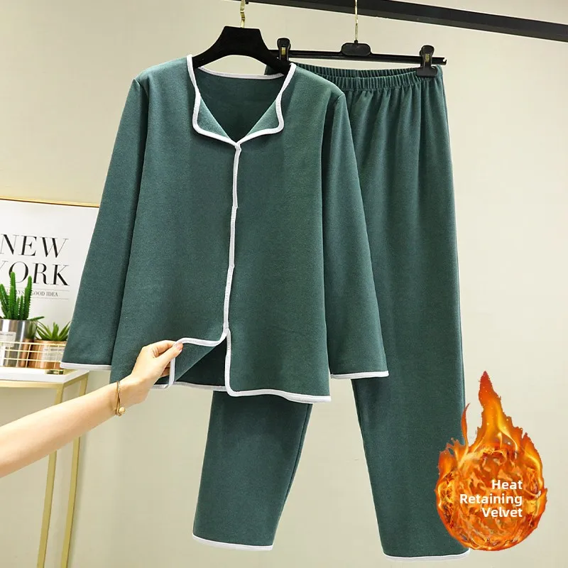 Women's Double-Sided Fleece Home Clothes Set Long Sleeve Thermal Loose Fit Sleepwear Pants And Top plus Size Two-Piece Set
Women's Double-Sided Fleece Home Clothes Set Long Sleeve Thermal Loose Fit Sleepwear Pants And Top plus Size Two-Piece Set