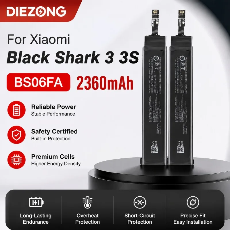 2360mAh BS06FA Mobile Phone Batteries for Xiaomi Black Shark 3 3S High Capacity Rechargeable Li-ion Battery High-Performance
2360mAh BS06FA Mobile Phone Batteries for Xiaomi Black Shark 3 3S High Capacity Rechargeable Li-ion Battery High-Performance