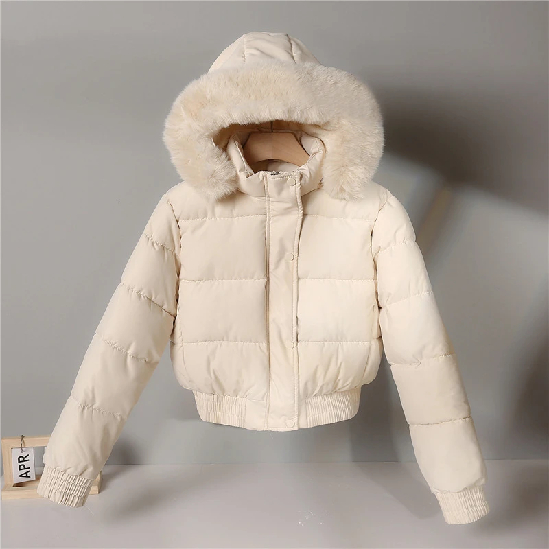 2025 Winter New Fur Collar Long Sleeve Short Down Jackets Thick Warm Cotton Padded Coats Slim Waist Solid Korean Fashion Outwear
2025 Winter New Fur Collar Long Sleeve Short Down Jackets Thick Warm Cotton Padded Coats Slim Waist Solid Korean Fashion Outwear