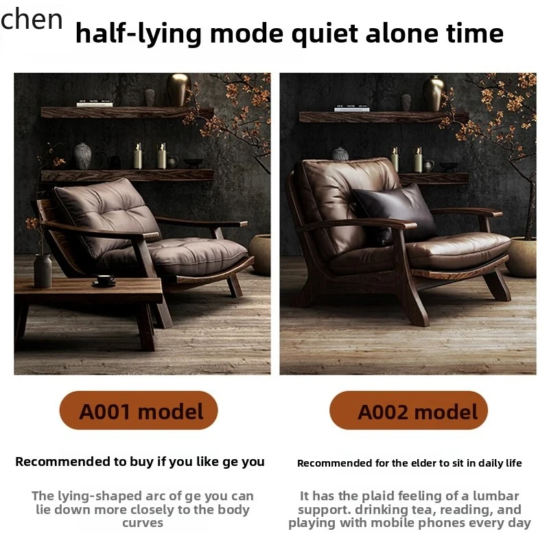 HTT Vintage Solid Wood Leisure Chair Retro Genuine Leather Single Sofa Tea Chair Reading Chair Rest Seat
HTT Vintage Solid Wood Leisure Chair Retro Genuine Leather Single Sofa Tea Chair Reading Chair Rest Seat