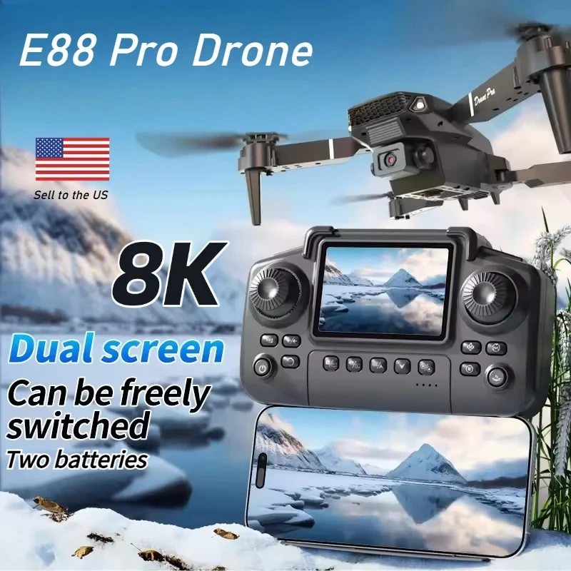 Дрон E88 PRO с камерой 8K HD, широкоугольным объективом, WiFi FPV, складной, радиоуправляемый квадрокоптер с функцией удержания высоты, для взрослых и детей, профессиональная игрушка
Дрон E88 PRO с камерой 8K HD, широкоугольным объективом, WiFi FPV, складной, радиоуправляемый квадрокоптер с функцией удержания высоты, для взрослых и детей, профессиональная игрушка