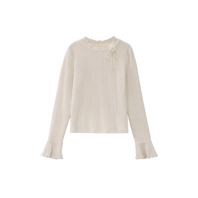 ALXNAN Apricot Knit Sweater with 3D Floral Design Bell Sleeve Pullover Elegant Casual Long Sleeve Sweaters Female DYL662559DD
ALXNAN Apricot Knit Sweater with 3D Floral Design Bell Sleeve Pullover Elegant Casual Long Sleeve Sweaters Female DYL662559DD