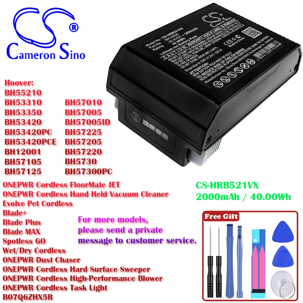 Vacuum 2000mAh / 40.00W Battery For Hoover B07Q3SHZL3 B07Q6ZHX5R B07QC94TQH B07QD7PLFN VAX ONEPWR SpotlessGo Cordless
Vacuum 2000mAh / 40.00W Battery For Hoover B07Q3SHZL3 B07Q6ZHX5R B07QC94TQH B07QD7PLFN VAX ONEPWR SpotlessGo Cordless