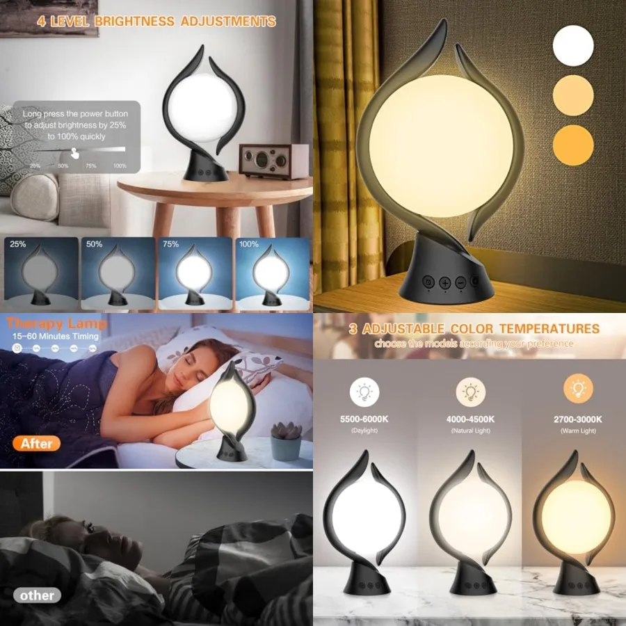 Light Therapy Lamp 10000 Lux, UV-Free Therapy Light with 5 Brightness, 3 Color Temperature, 4 Timer, Memory Function, Full Spec
Light Therapy Lamp 10000 Lux, UV-Free Therapy Light with 5 Brightness, 3 Color Temperature, 4 Timer, Memory Function, Full Spec