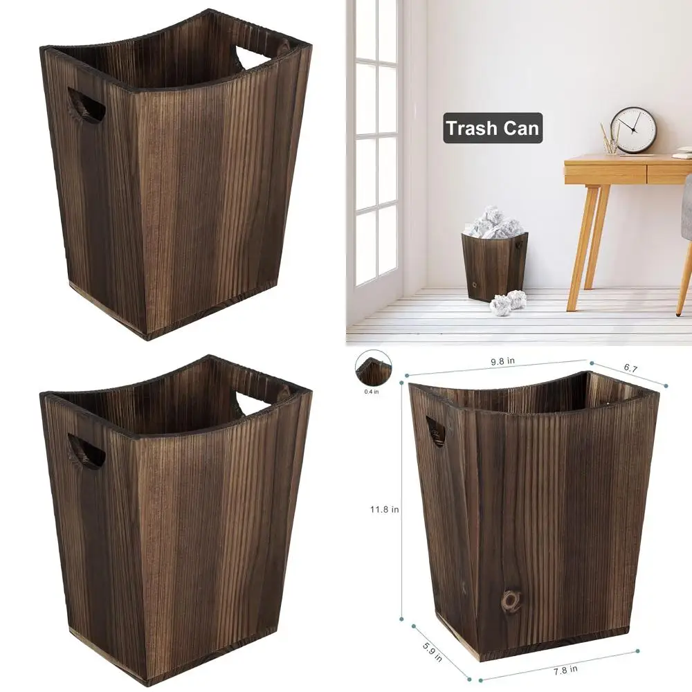 Brown Rectangular Small Waste Basket with Handles for Home, Office, and Hotel Use
Brown Rectangular Small Waste Basket with Handles for Home, Office, and Hotel Use