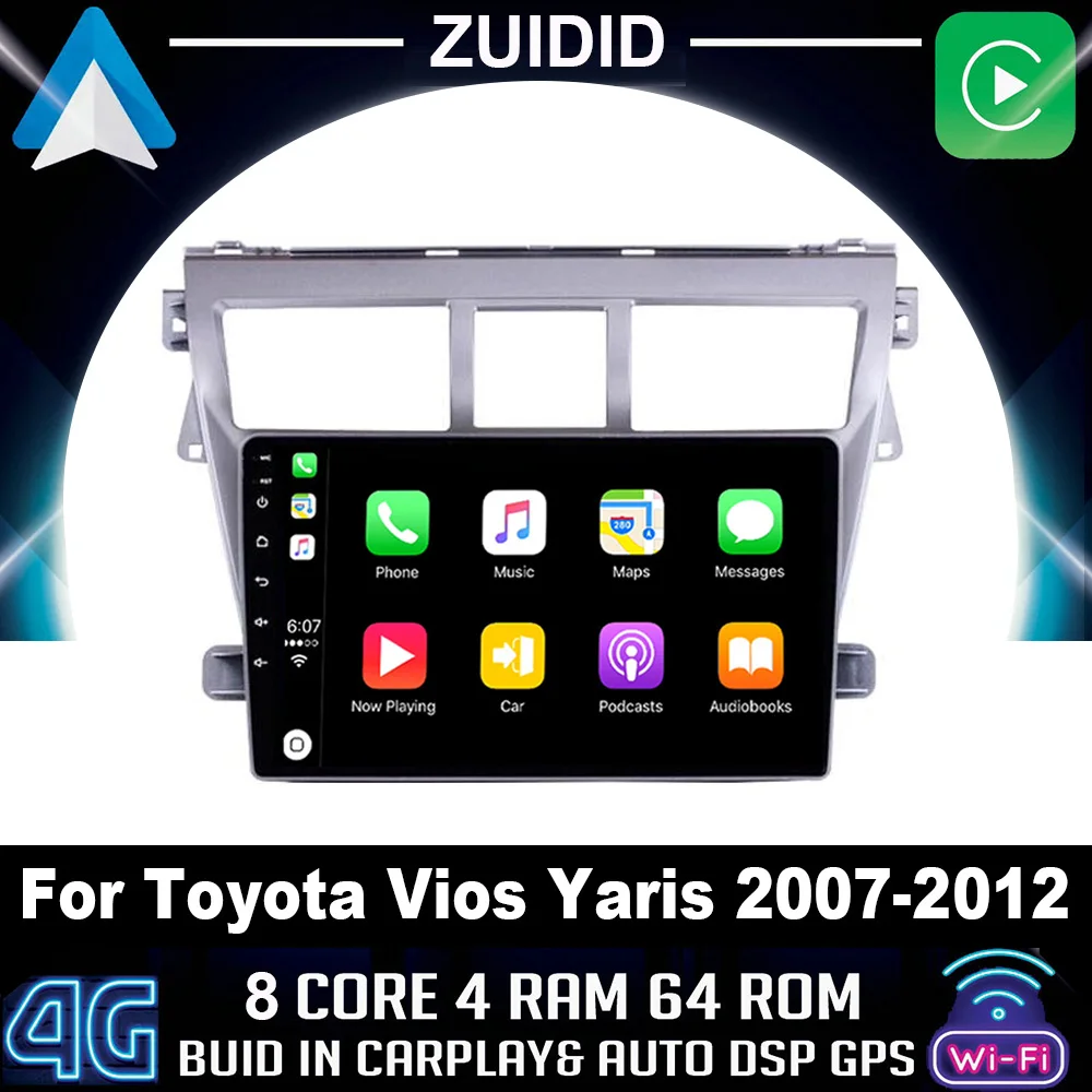 CARPLAY Android 10 Car Radio Player for Toyota VIOS Yaris 2007 2008 2009 2010-2012 car stereo radio GPS navigation BT WiFi
CARPLAY Android 10 Car Radio Player for Toyota VIOS Yaris 2007 2008 2009 2010-2012 car stereo radio GPS navigation BT WiFi