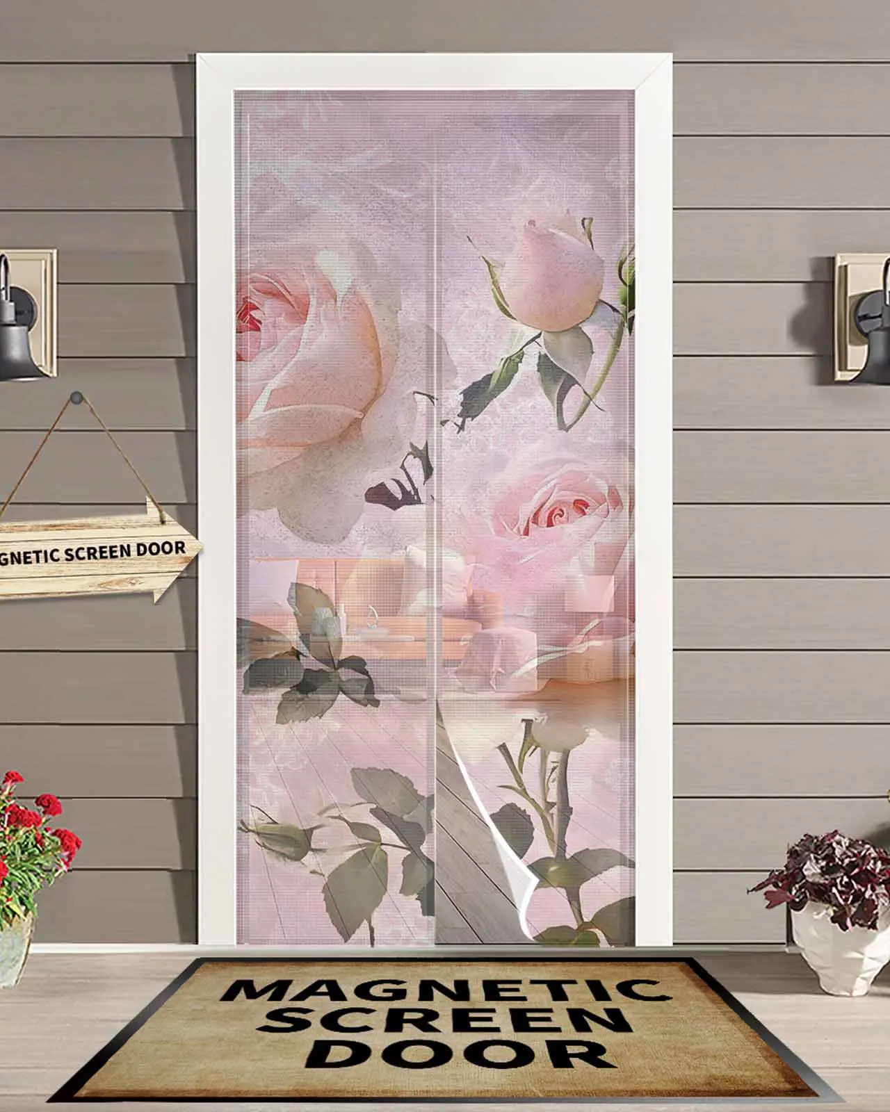 Nature Pink Rose Flower Magnetic Door Curtain Living Room Bedroom Home Anti-mosquito Screen Door Curtain
Nature Pink Rose Flower Magnetic Door Curtain Living Room Bedroom Home Anti-mosquito Screen Door Curtain