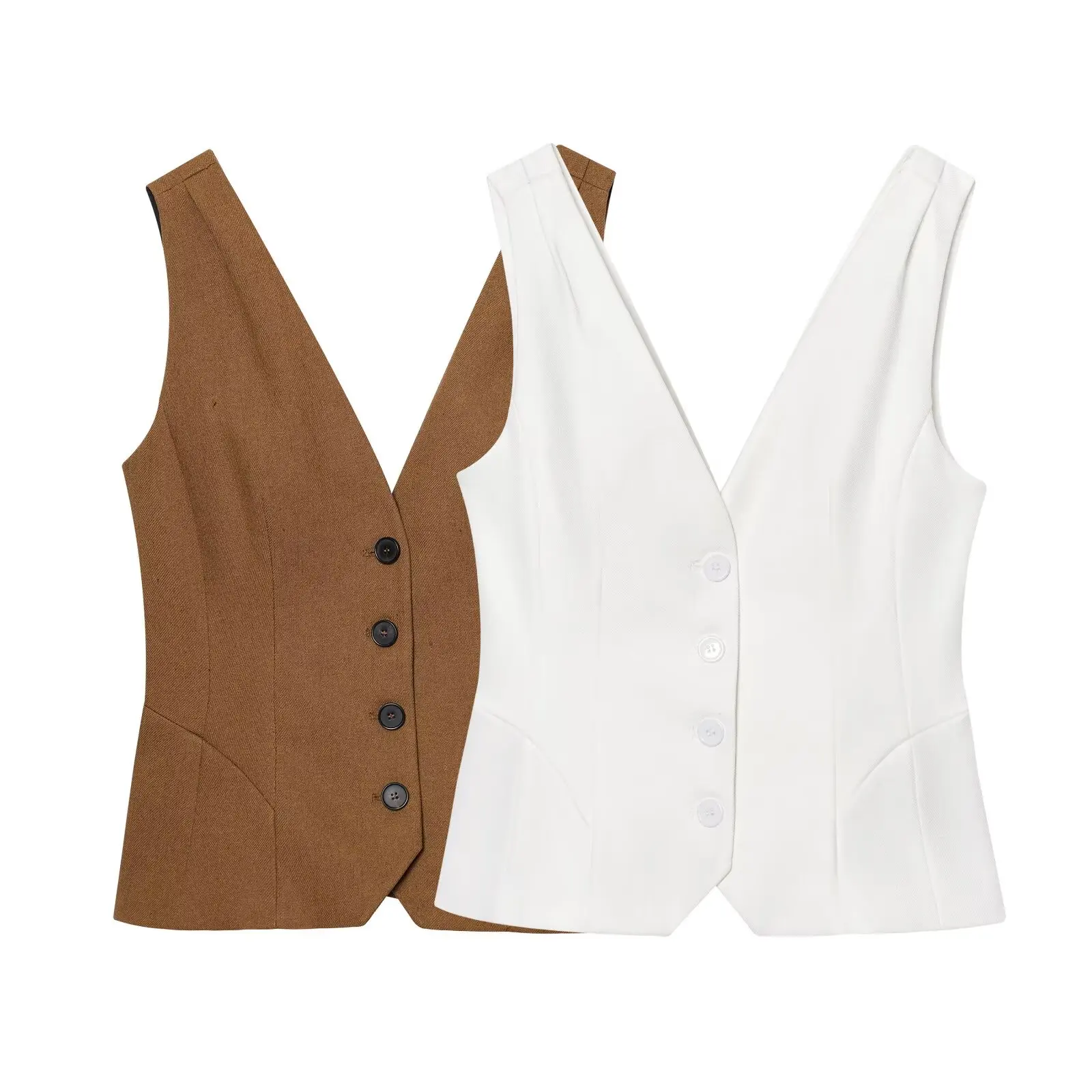 Women's New Fashion slim single breasted cotton linen blend V-neck vest retro women's vest chic top
Women's New Fashion slim single breasted cotton linen blend V-neck vest retro women's vest chic top