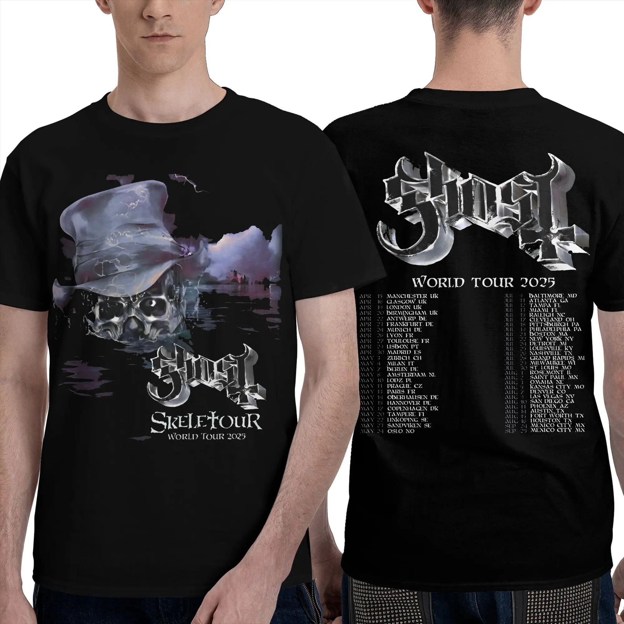 Летняя мужская и женская рубашка Ghost Band World Tour, аксессуары, хлопковая футболка в стиле хэви-метал, рок-музыка, одежда, винтажная футболка
Летняя мужская и женская рубашка Ghost Band World Tour, аксессуары, хлопковая футболка в стиле хэви-метал, рок-музыка, одежда, винтажная футболка