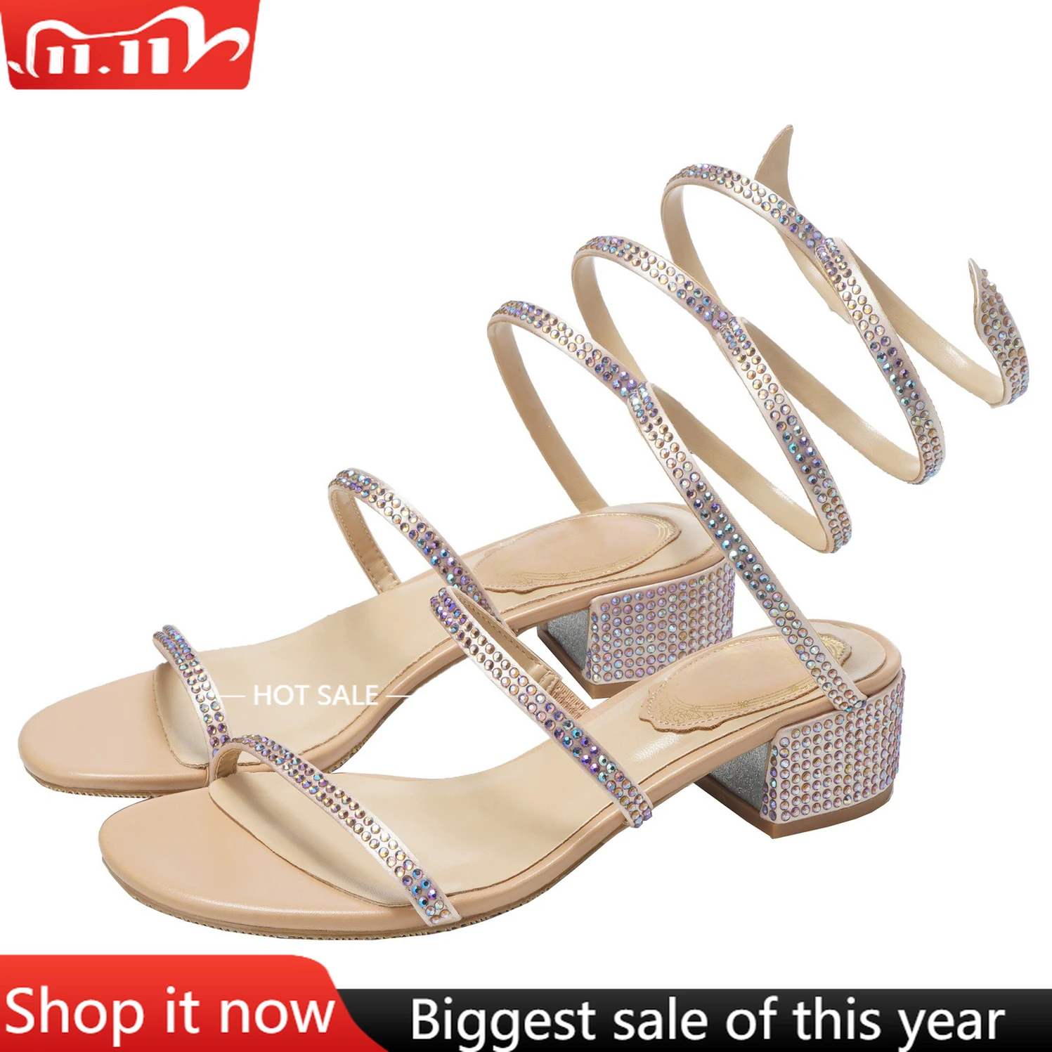 【Measure your feet length before order】Crystal Strappy Luxury Designer Women Elegant Sandal Block High Heel Party Shoe 87-CHC-33
【Measure your feet length before order】Crystal Strappy Luxury Designer Women Elegant Sandal Block High Heel Party Shoe 87-CHC-33