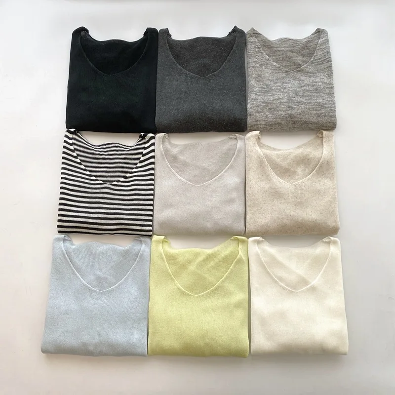 Dave&di 26 Spring/summer New Product V-neck Long Sleeve Knitted Shirt Linen Thin Loose Lazy Sunscreen Cover
Dave&di 26 Spring/summer New Product V-neck Long Sleeve Knitted Shirt Linen Thin Loose Lazy Sunscreen Cover