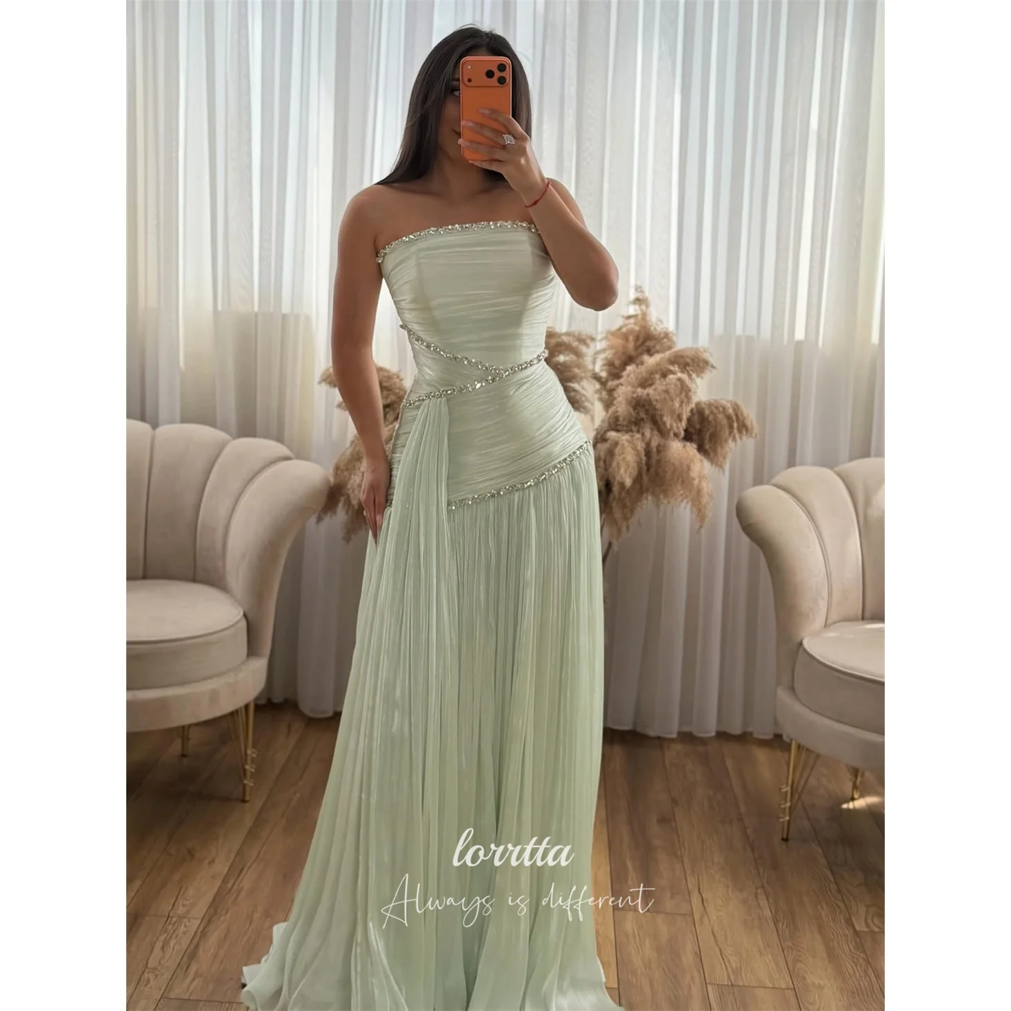 Lorrtta Chiffon Strapless Green A-Line Evening Dress 2026 Prom Dress Ladies Custom Made Beading Customized Robes de Soirée
Lorrtta Chiffon Strapless Green A-Line Evening Dress 2026 Prom Dress Ladies Custom Made Beading Customized Robes de Soirée