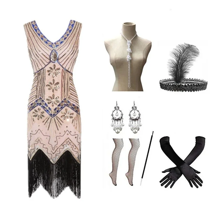 Ретро 920-х годов Гэтсби Dr юбка с кисточками и блестками, женское вечернее платье с тяжелой вышивкой, высокая талия, полиэфирное волокно 
Ретро 920-х годов Гэтсби Dr юбка с кисточками и блестками, женское вечернее платье с тяжелой вышивкой, высокая талия, полиэфирное волокно