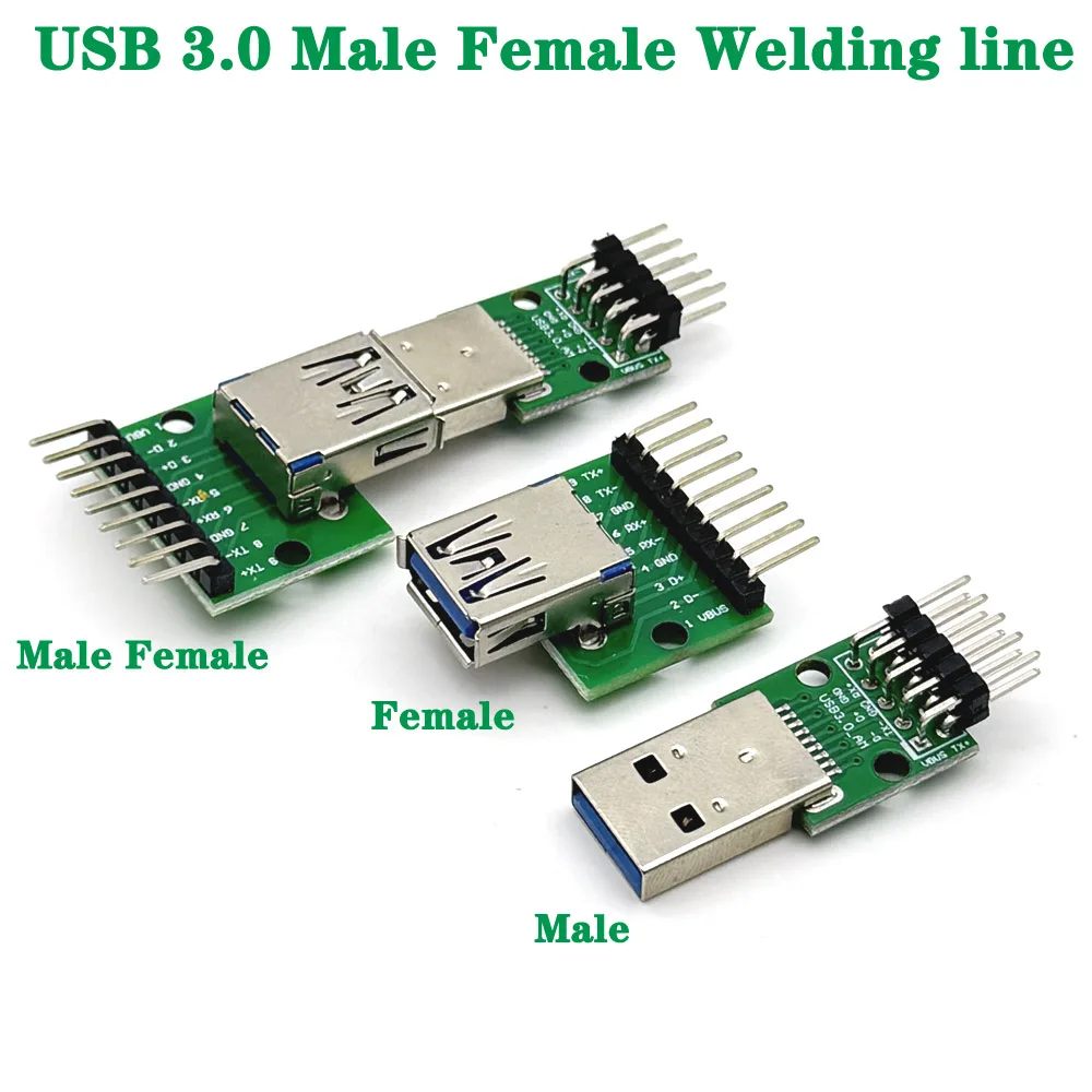USB 3.0 Male Female Welding line Test Adapter plate Connector Interface To 9 10 Solder Joints DIP 2.54 PCB Board Connecting Plat
USB 3.0 Male Female Welding line Test Adapter plate Connector Interface To 9 10 Solder Joints DIP 2.54 PCB Board Connecting Plat