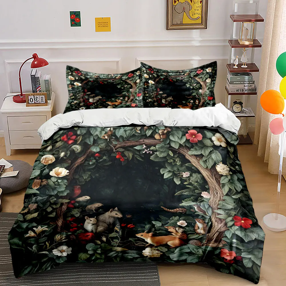 "Woodland Creatures Nature Scene Set" Exquisite three-piece bedding set gift for kids and adults
"Woodland Creatures Nature Scene Set" Exquisite three-piece bedding set gift for kids and adults