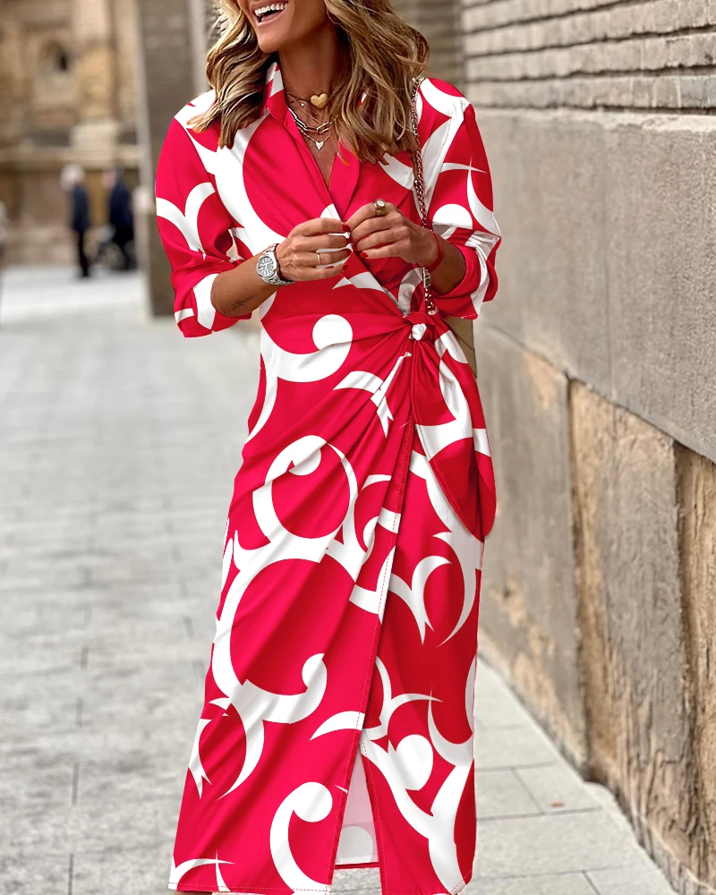 Dresses for Summer Women Clothing Temperament Commuting New Fashion Women's Elegant Floral Print Tied Detail Maxi Slit Dress
Dresses for Summer Women Clothing Temperament Commuting New Fashion Women's Elegant Floral Print Tied Detail Maxi Slit Dress