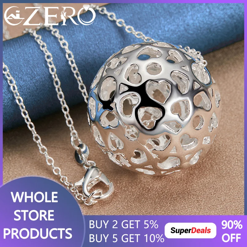 ALIZERO 925 Sterling Silver Hollow Heart Round Ball Pendant Necklace With 18 Inch Chain For Women Wedding Party Charms Jewelry
ALIZERO 925 Sterling Silver Hollow Heart Round Ball Pendant Necklace With 18 Inch Chain For Women Wedding Party Charms Jewelry
