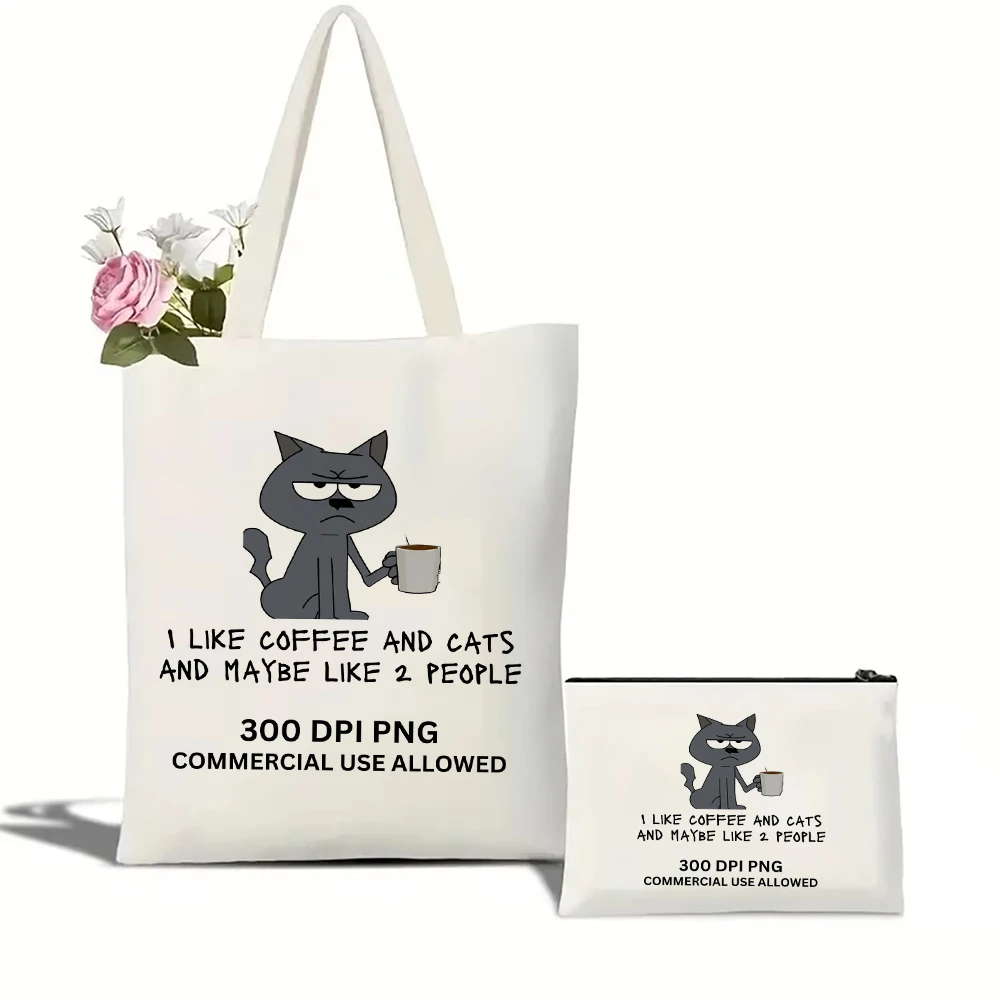 Cats and Coffee Tote Bag Handbag Cosmetic Bag Canvas Casual Shoulder Bag Eco Capacity Travel Shopping Bag
Cats and Coffee Tote Bag Handbag Cosmetic Bag Canvas Casual Shoulder Bag Eco Capacity Travel Shopping Bag