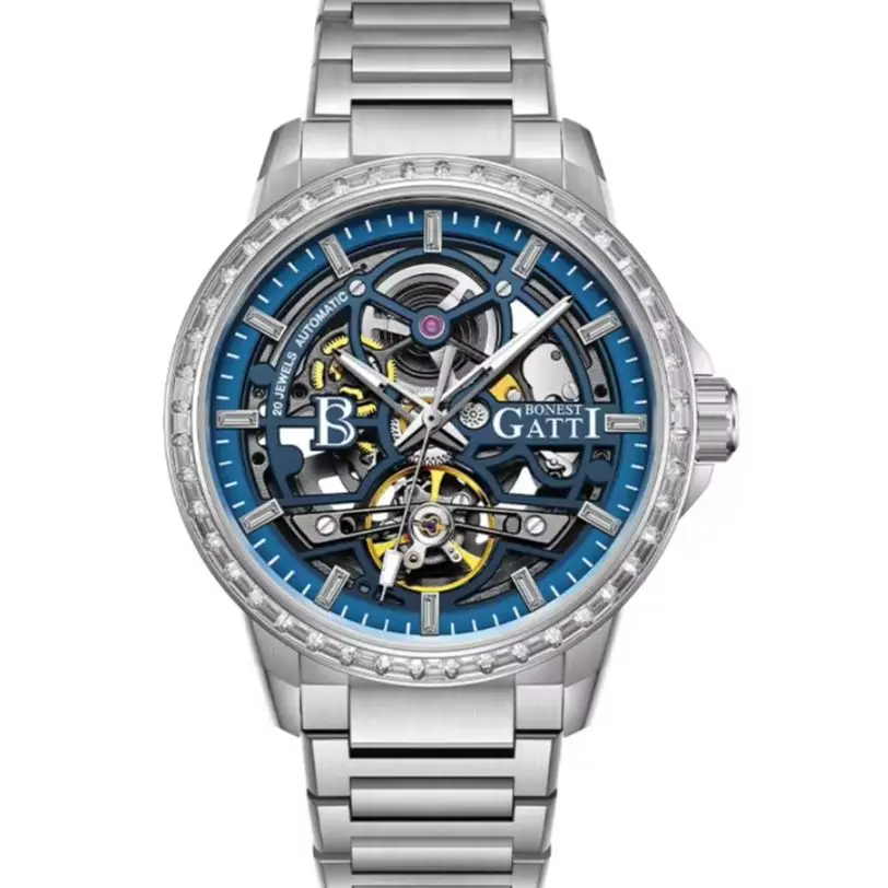 BONEST GATTI Men Automatic Watch 42mm Mechanical Wristwatch 50m Waterproof Sapphire Mirror Luminous Skeleton Dial
BONEST GATTI Men Automatic Watch 42mm Mechanical Wristwatch 50m Waterproof Sapphire Mirror Luminous Skeleton Dial