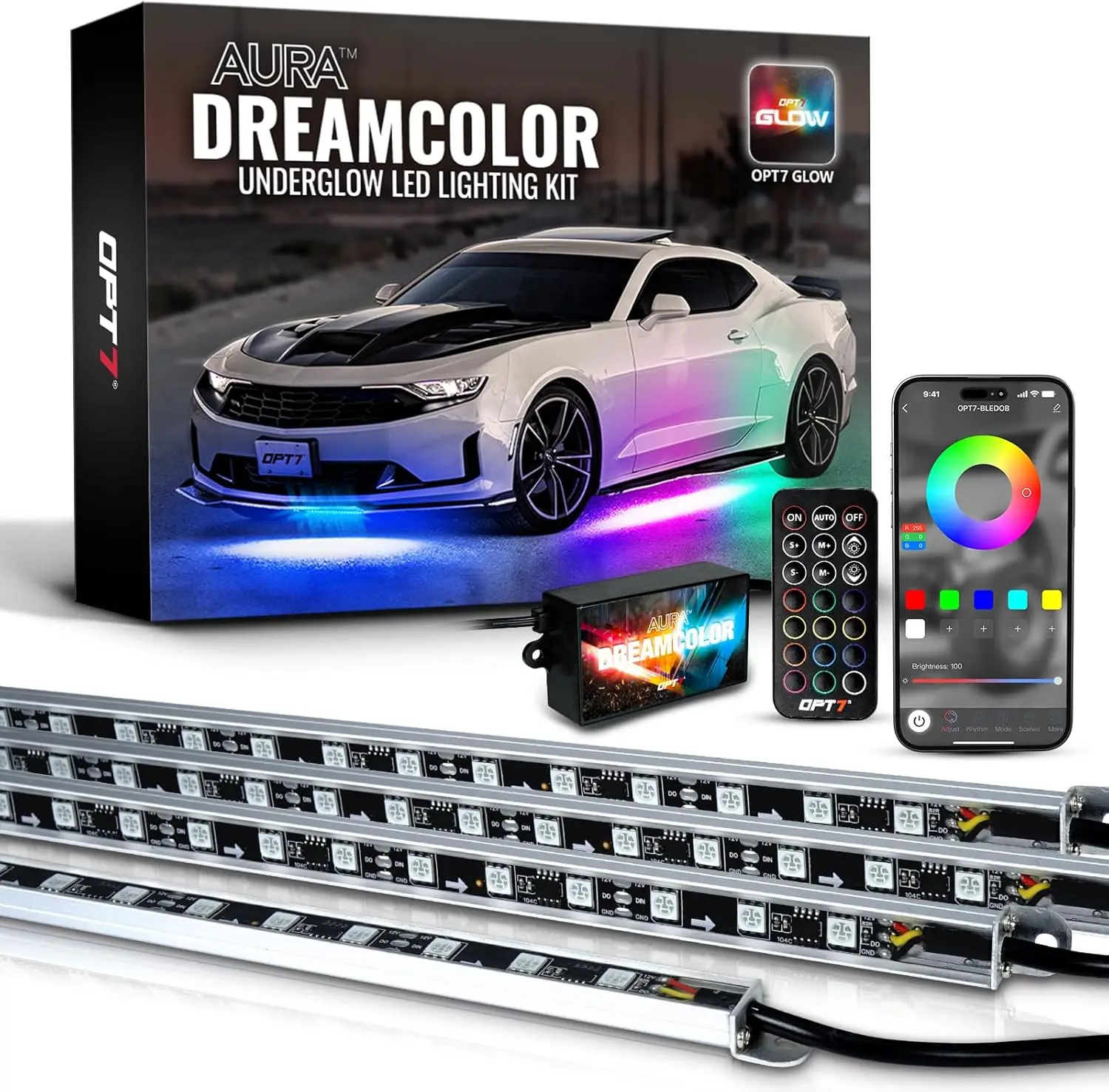RGBIC LED Underglow Kit with APP & Remote, 252 LEDs, IP67 Waterproof, 12V Car Neon Lights
RGBIC LED Underglow Kit with APP & Remote, 252 LEDs, IP67 Waterproof, 12V Car Neon Lights