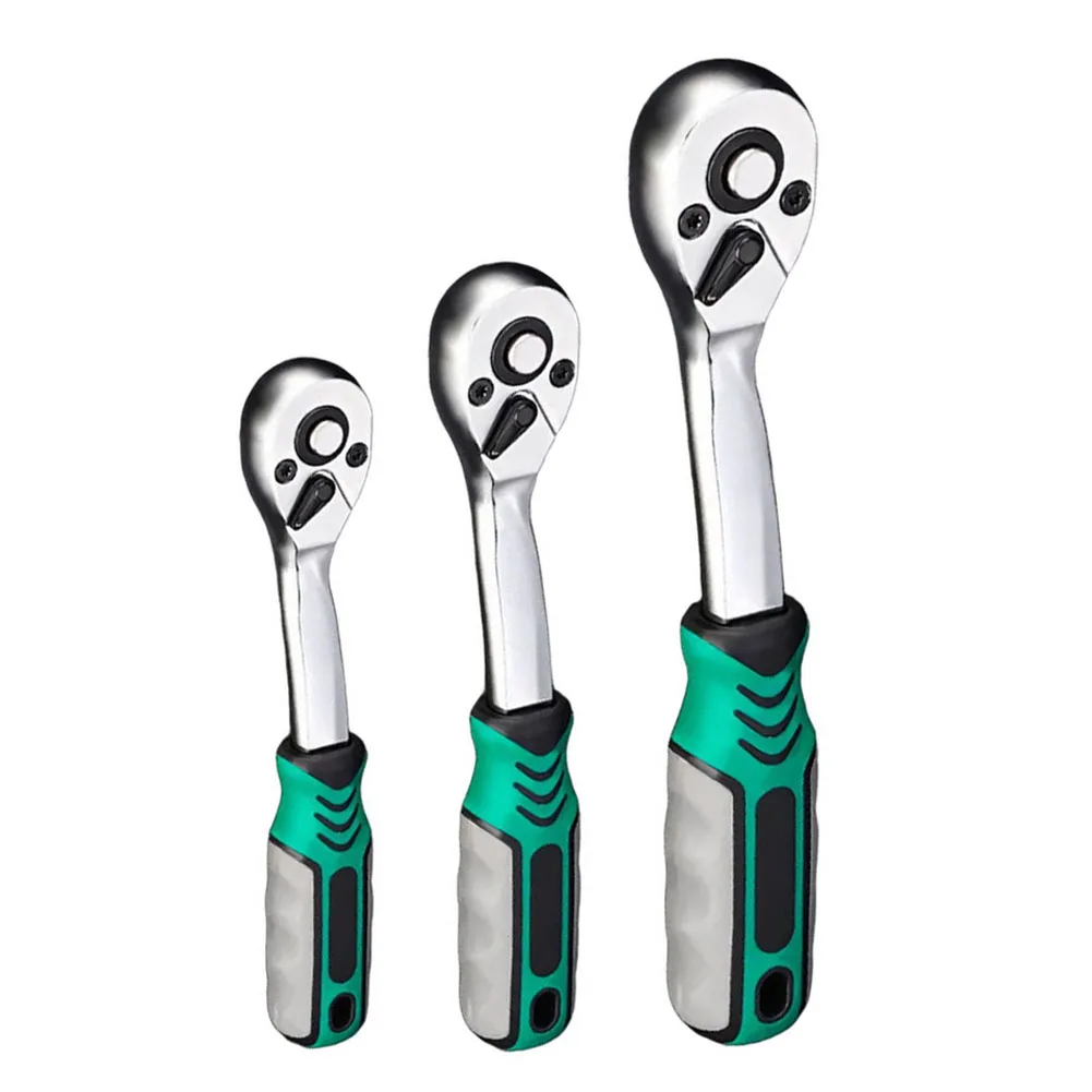 Quick Release Ratchet Wrench Featuring 72 Tooth Reversible Ratchet Drive for 1/4 Inch 3/8 Inch 1/2 Inch Socket Size Applications
Quick Release Ratchet Wrench Featuring 72 Tooth Reversible Ratchet Drive for 1/4 Inch 3/8 Inch 1/2 Inch Socket Size Applications