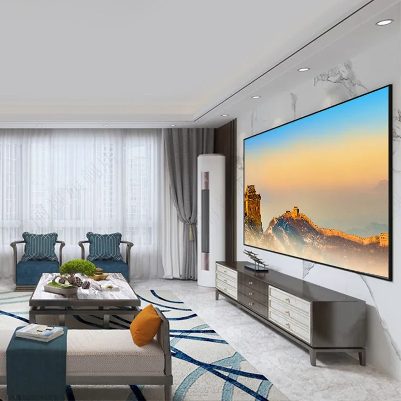 100 120 150 inch fixed frame size 65mm projector screen 4K HD KGC long throw projection screen for Home theater
100 120 150 inch fixed frame size 65mm projector screen 4K HD KGC long throw projection screen for Home theater