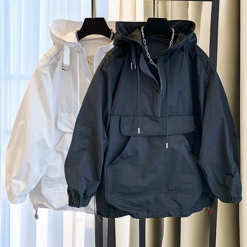 Korean Fashion Brand Couple Wear Men's Jacket Windbreaker Design Casual Loose Coat Trend Spring and Autumn Hooded Charge Coat
Korean Fashion Brand Couple Wear Men's Jacket Windbreaker Design Casual Loose Coat Trend Spring and Autumn Hooded Charge Coat