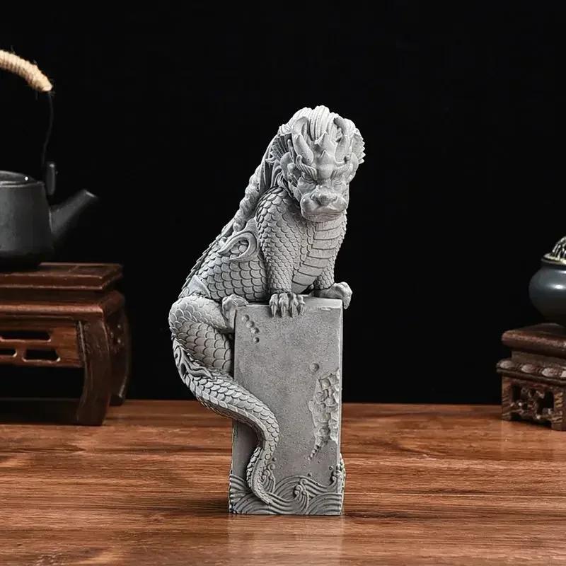 China Mascot Pan Dragon Pillar Decorative Statue Green sand sculpture Home Living Room, Room Office Feng Shui Statue
China Mascot Pan Dragon Pillar Decorative Statue Green sand sculpture Home Living Room, Room Office Feng Shui Statue