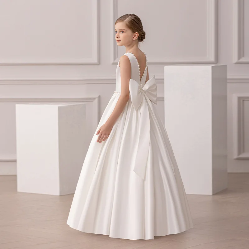 Girls Elegant Dress White Wedding Bridesmaid Prom Gown Big Bow Girls Party Dress Kids First Communion Formal Evening Vestidos
Girls Elegant Dress White Wedding Bridesmaid Prom Gown Big Bow Girls Party Dress Kids First Communion Formal Evening Vestidos