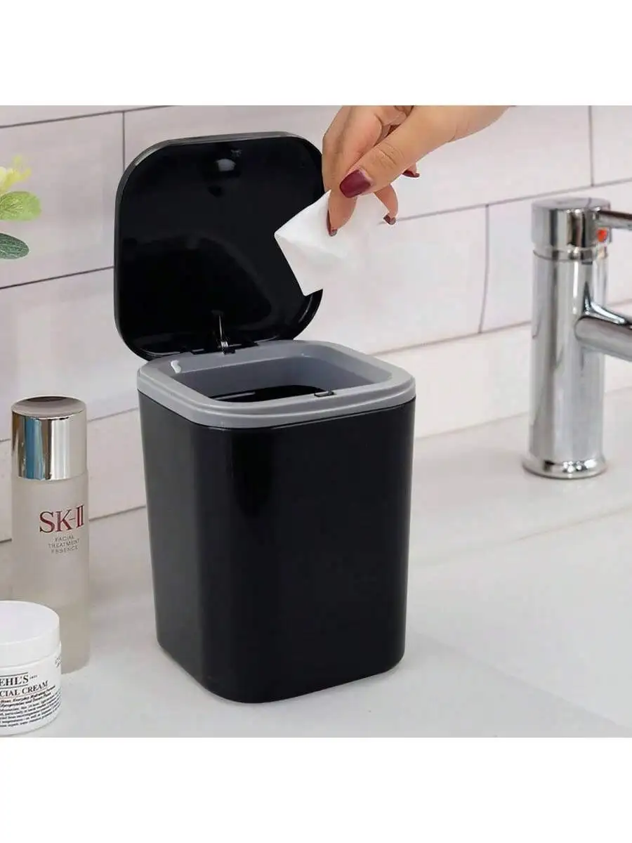 0.5 Gallon Plastic Trash Can With Lid For Bathroom Kitchen
0.5 Gallon Plastic Trash Can With Lid For Bathroom Kitchen