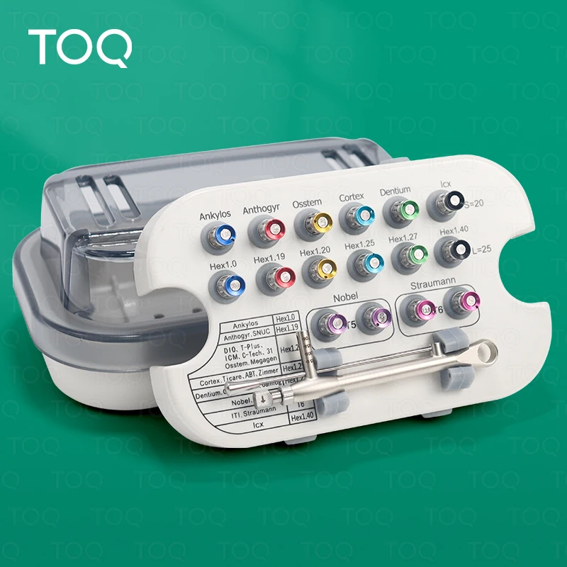 16Pcs Dental Implant Torque Wrench Kit 10-70Ncm Universal Prosthetic Drivers Set Restoration Repair Tools with Storage Box
16Pcs Dental Implant Torque Wrench Kit 10-70Ncm Universal Prosthetic Drivers Set Restoration Repair Tools with Storage Box