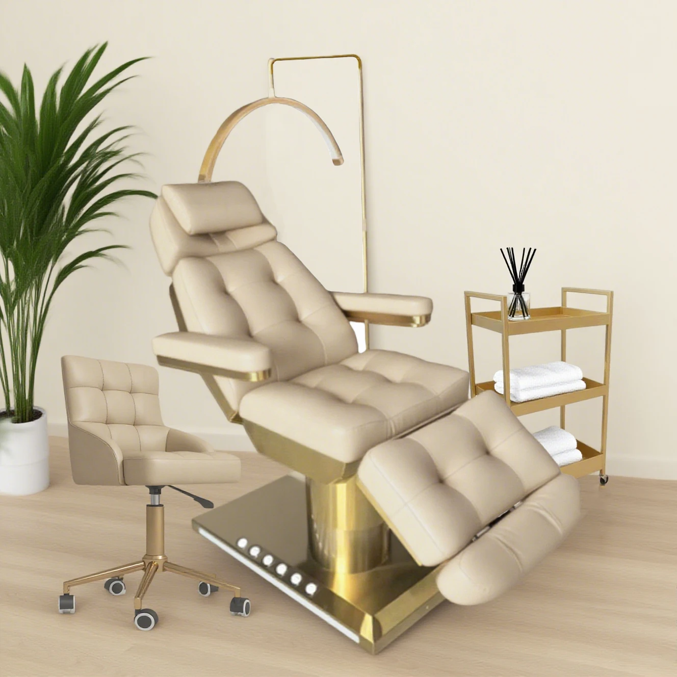 Electric Massage Bed Luxury Massage Table Stainless Steel Gold Base Spa Salon Beauty Facial Bed Electric Massage Bed
Electric Massage Bed Luxury Massage Table Stainless Steel Gold Base Spa Salon Beauty Facial Bed Electric Massage Bed