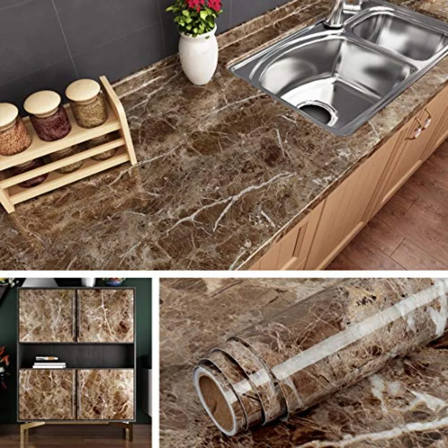 Counter Top Covers Peel and Stick Brown Marble Contact Paper for Countertops Waterproof Wallpaper Kitchen Countertop Laminate S
Counter Top Covers Peel and Stick Brown Marble Contact Paper for Countertops Waterproof Wallpaper Kitchen Countertop Laminate S