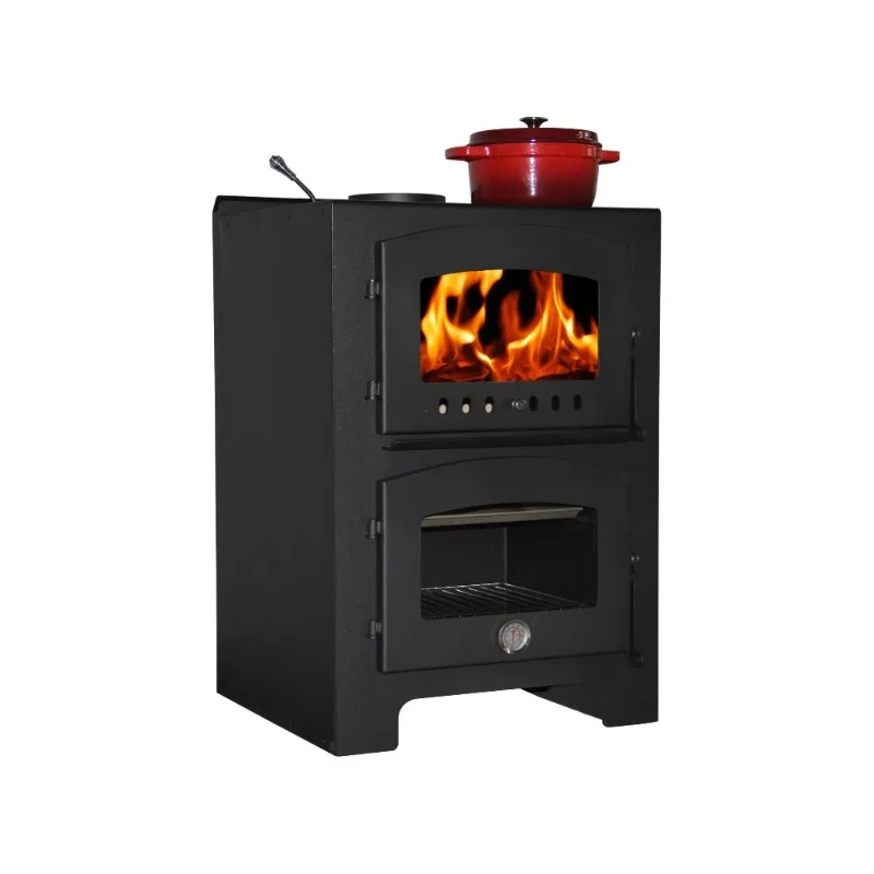 Stove with oven, freestanding wood fireplace with interior insert
Stove with oven, freestanding wood fireplace with interior insert
